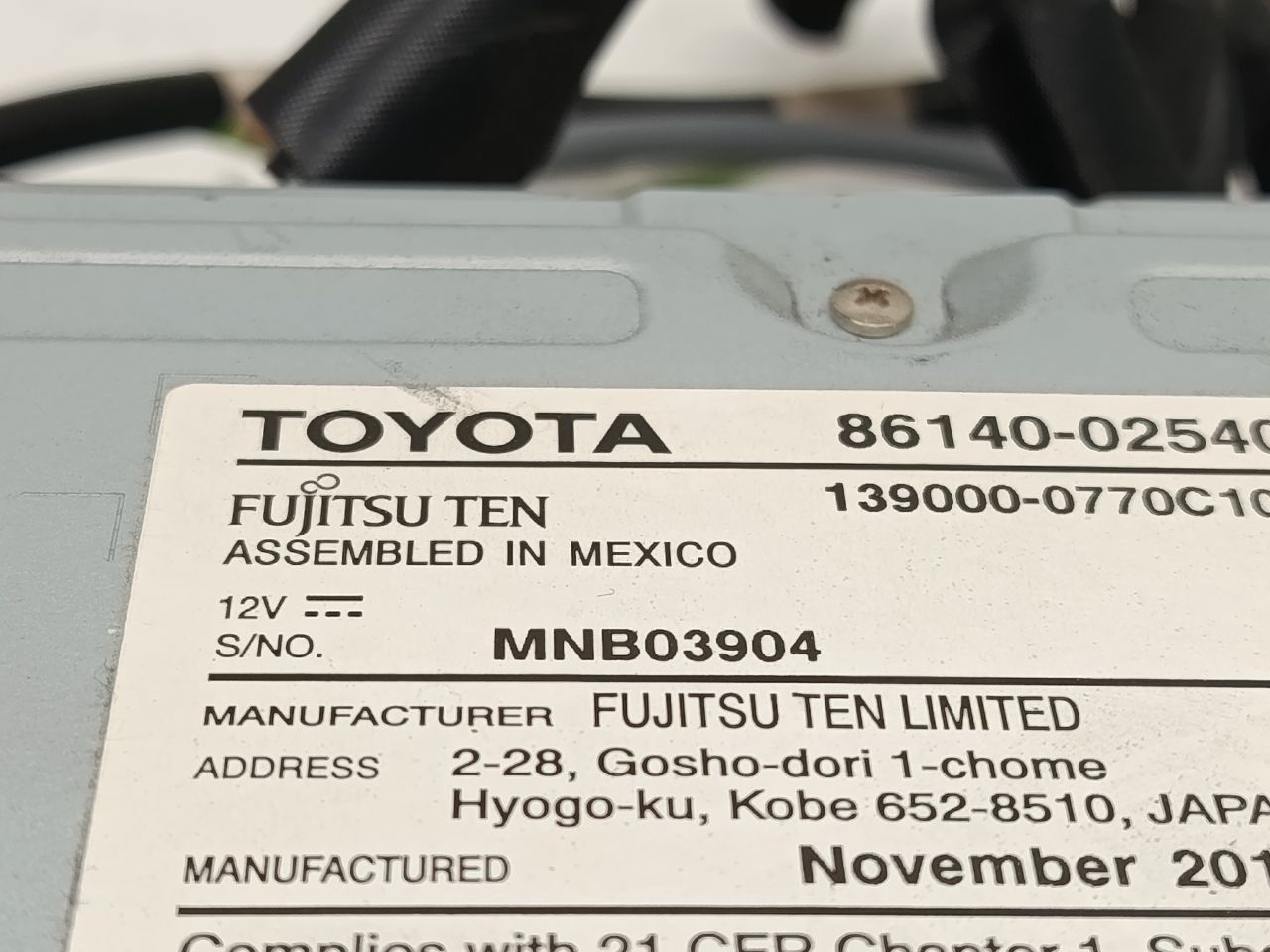 Used 2017 Toyota COROLLA Radio Audio - Stock #H19977