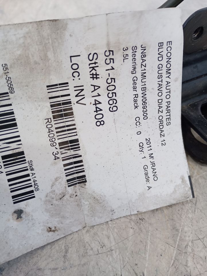 2011 Nissan MURANO Steering Gear Rack