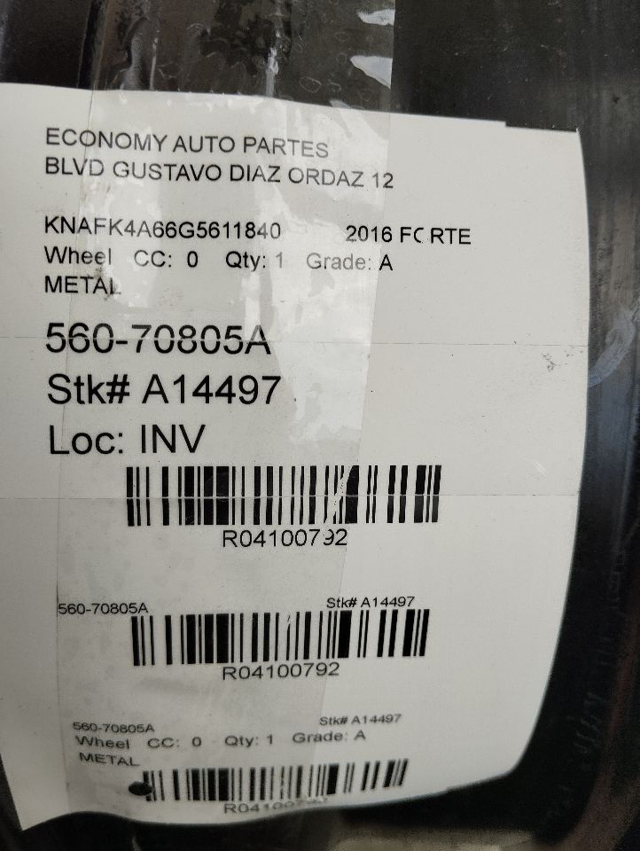 2016 Kia FORTE Wheel
