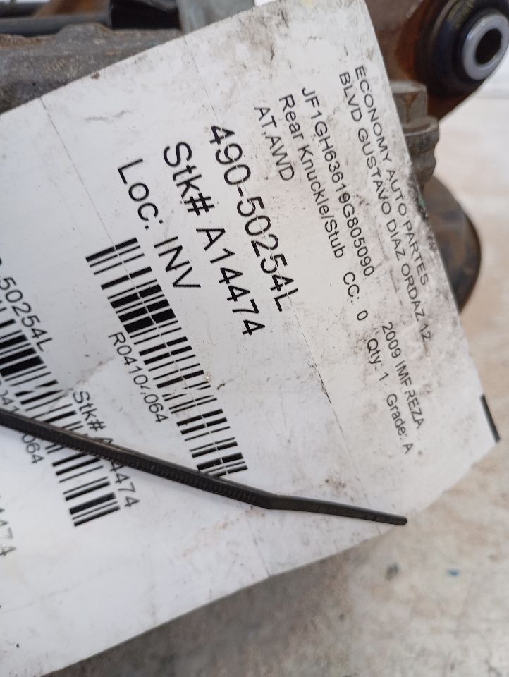 2009 Subaru IMPREZA Rear Knuckle/Stub