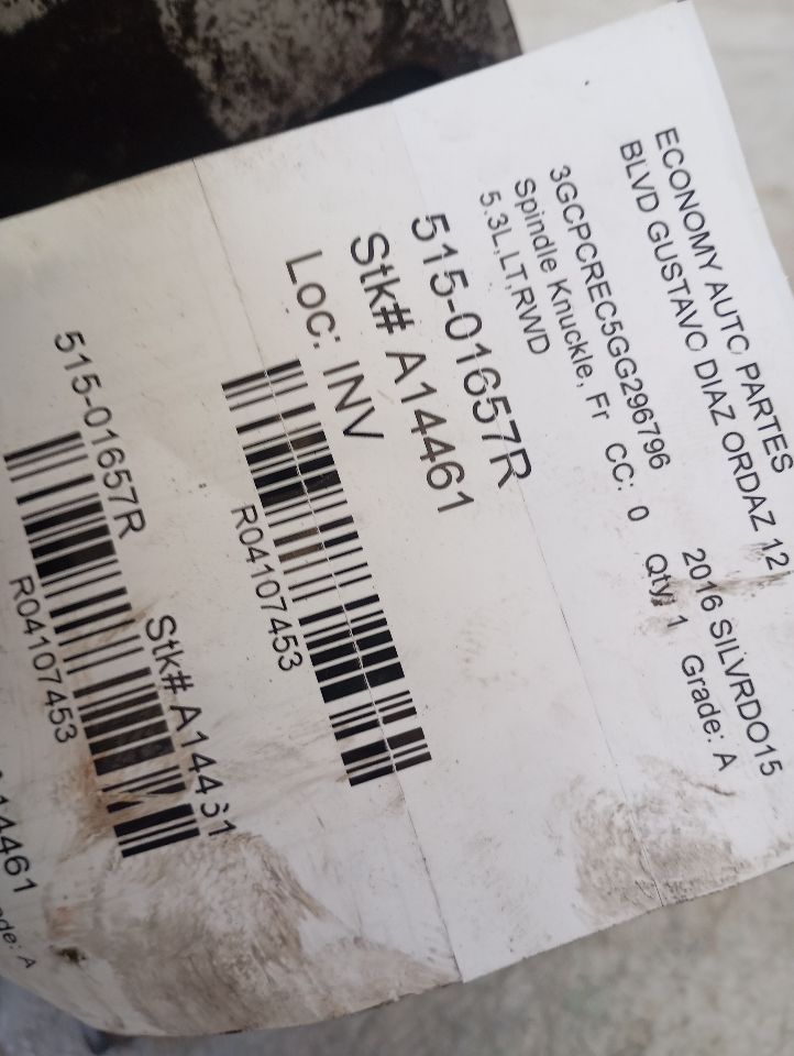 2016 General Motors SILVERADO 1500 PICKUP Spindle Knuckle, Fr