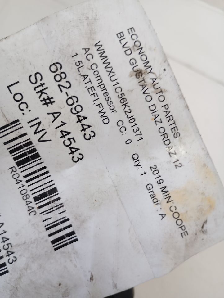 2019 MINI Cooper MINI COOPER AC Compressor