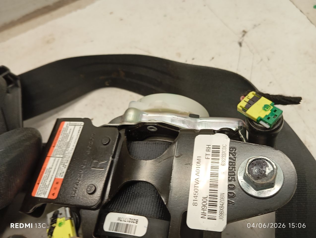 Used 2020 Honda ACCORD retractor - Stock #H20325