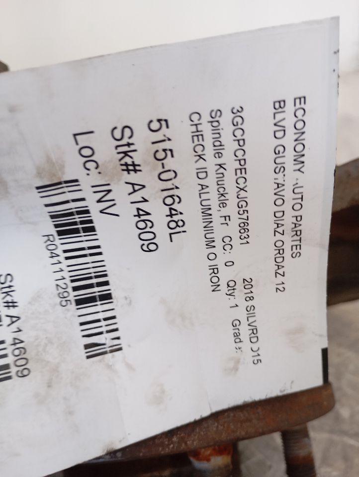 2018 General Motors SILVERADO 1500 PICKUP Spindle Knuckle, Fr