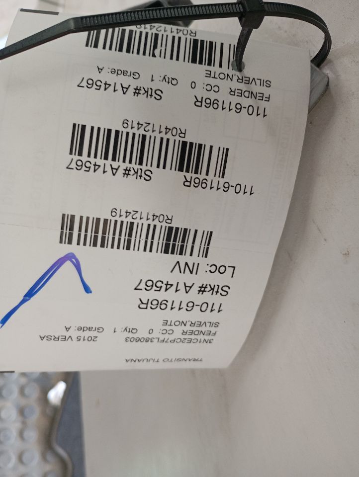2015 Nissan VERSA Fender