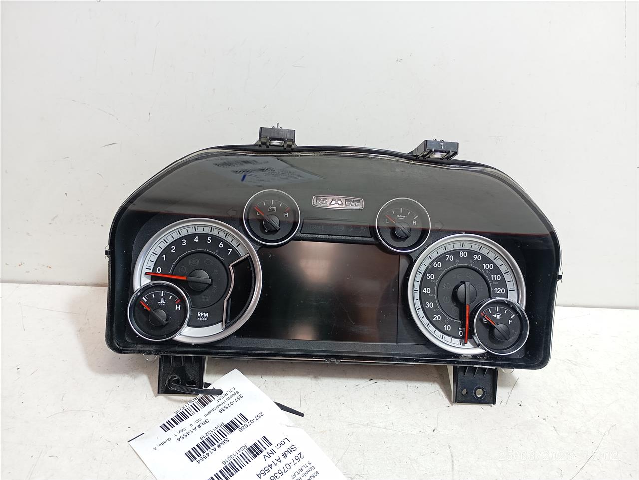 Used 2014 Chrysler DODGE 1500 PICKUP silver accent around tachometer and speedometer gauges - Stock #A14554