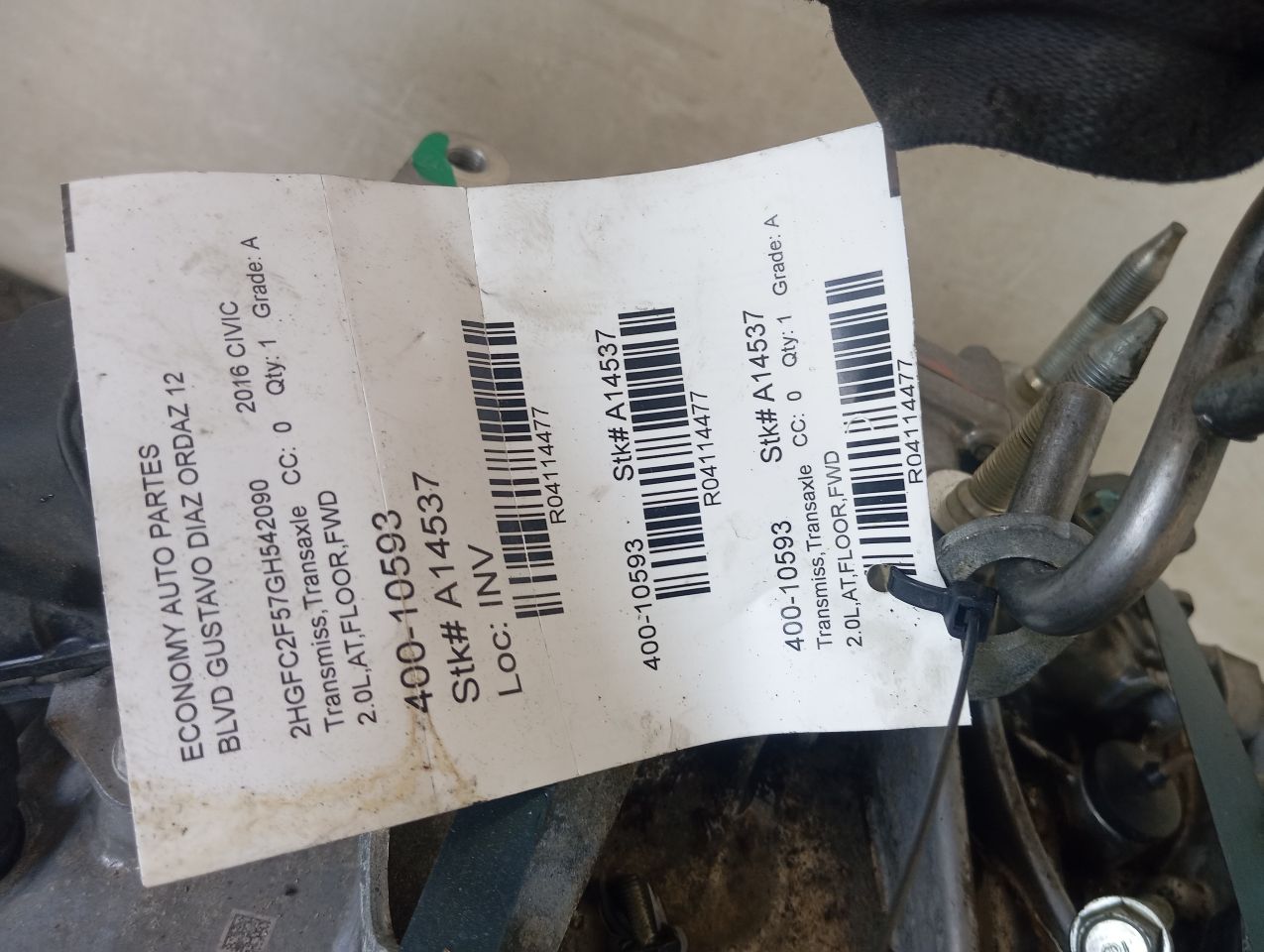 2016 Honda CIVIC Transmiss,Transaxle