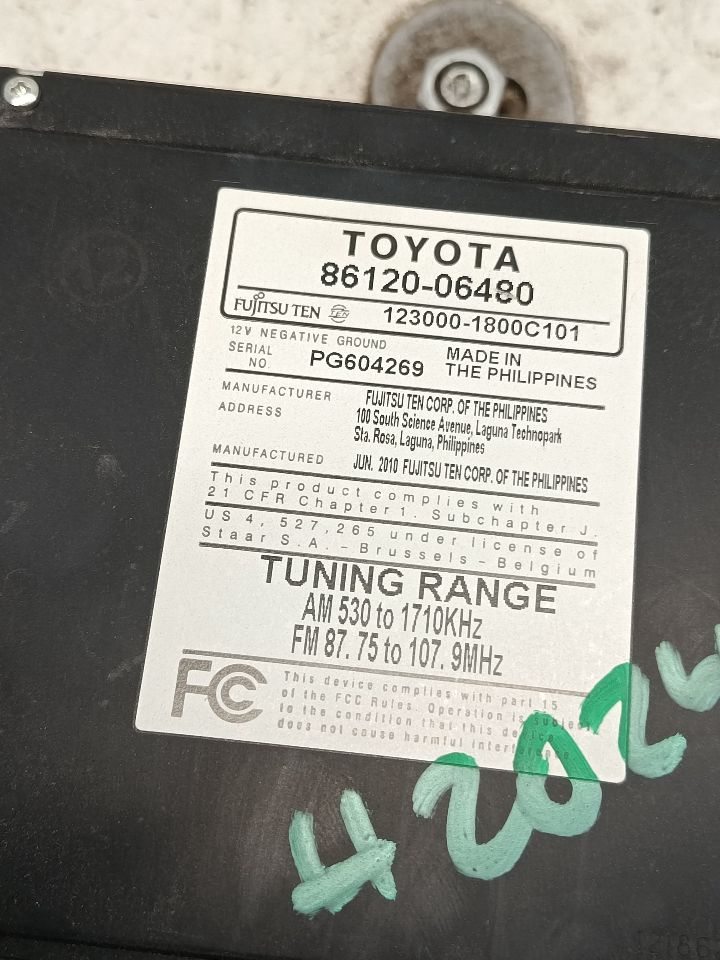 Used 2011 Toyota CAMRY Radio Audio - Stock #H20242