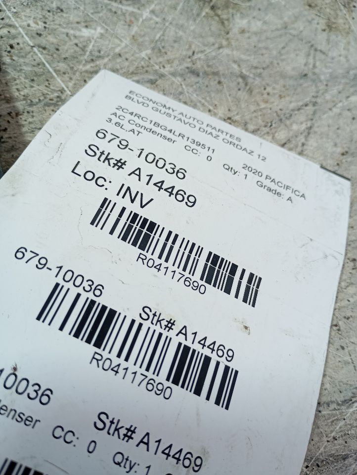 2020 Chrysler PACIFICA AC Condenser