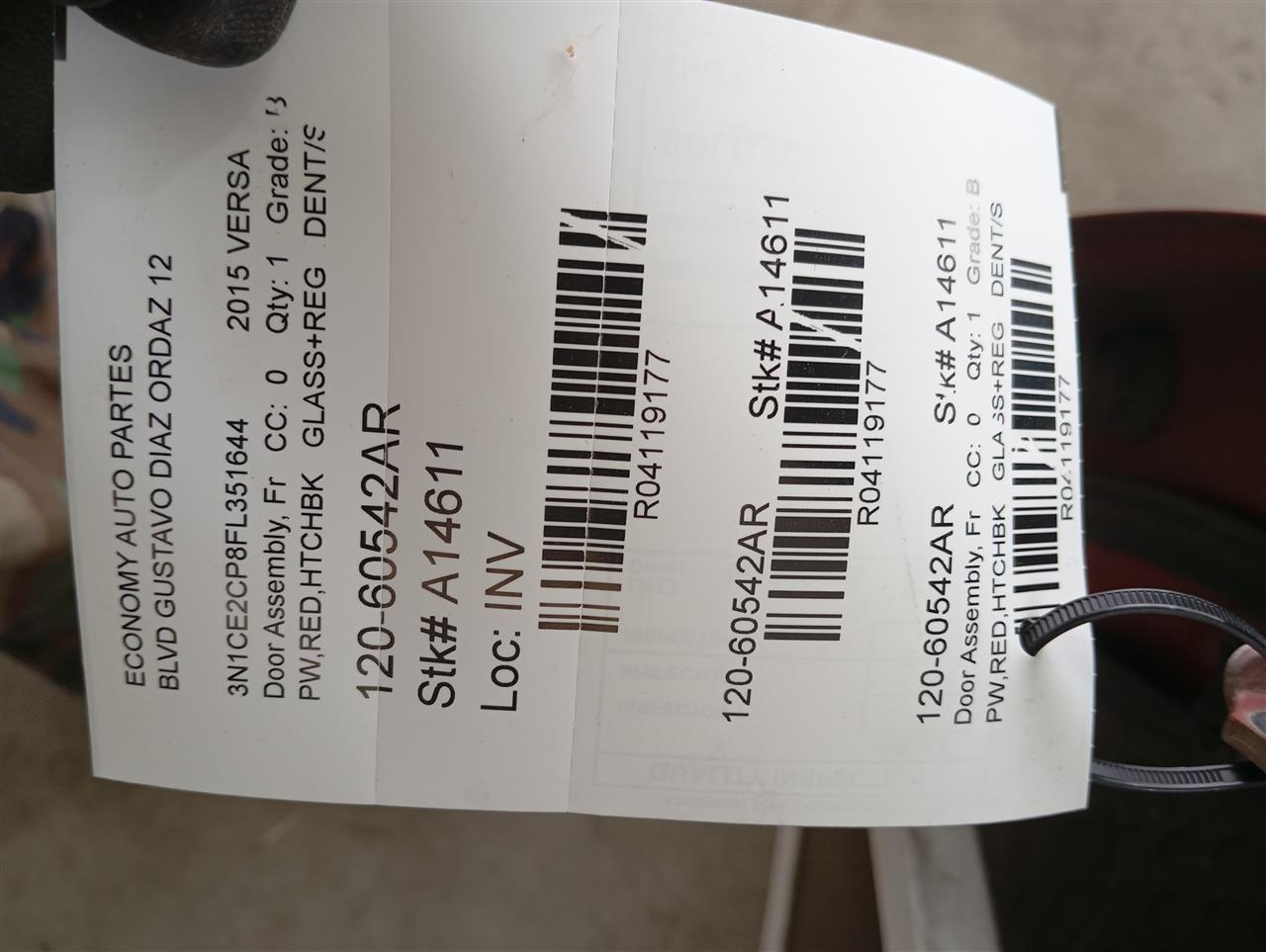 2015 Nissan VERSA Door Assembly, Fr