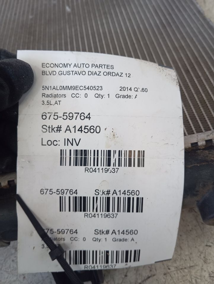 2014 INFINITI QX60 Infiniti Radiators