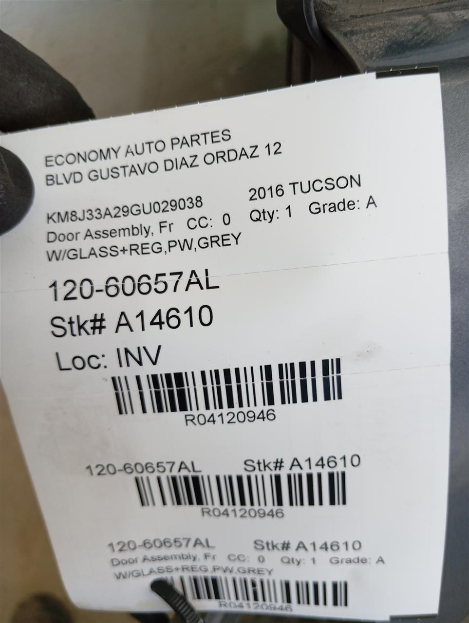2016 Hyundai TUCSON Door Assembly, Fr