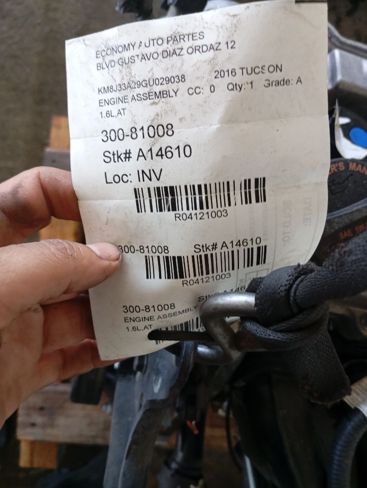 2016 Hyundai TUCSON Engine Assembly