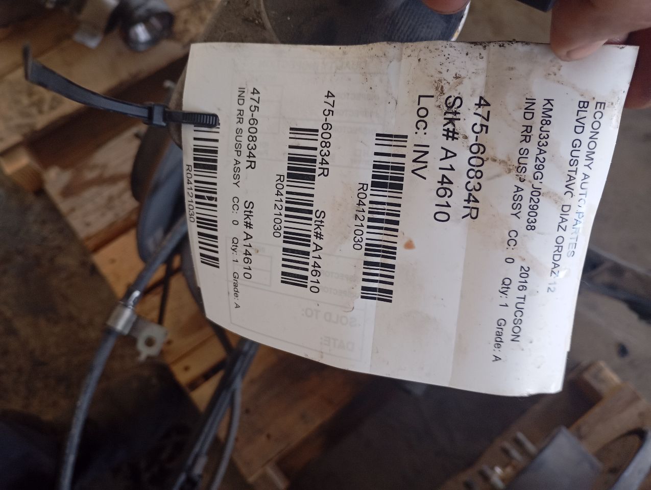 2016 Hyundai TUCSON Ind Rr Susp Assy