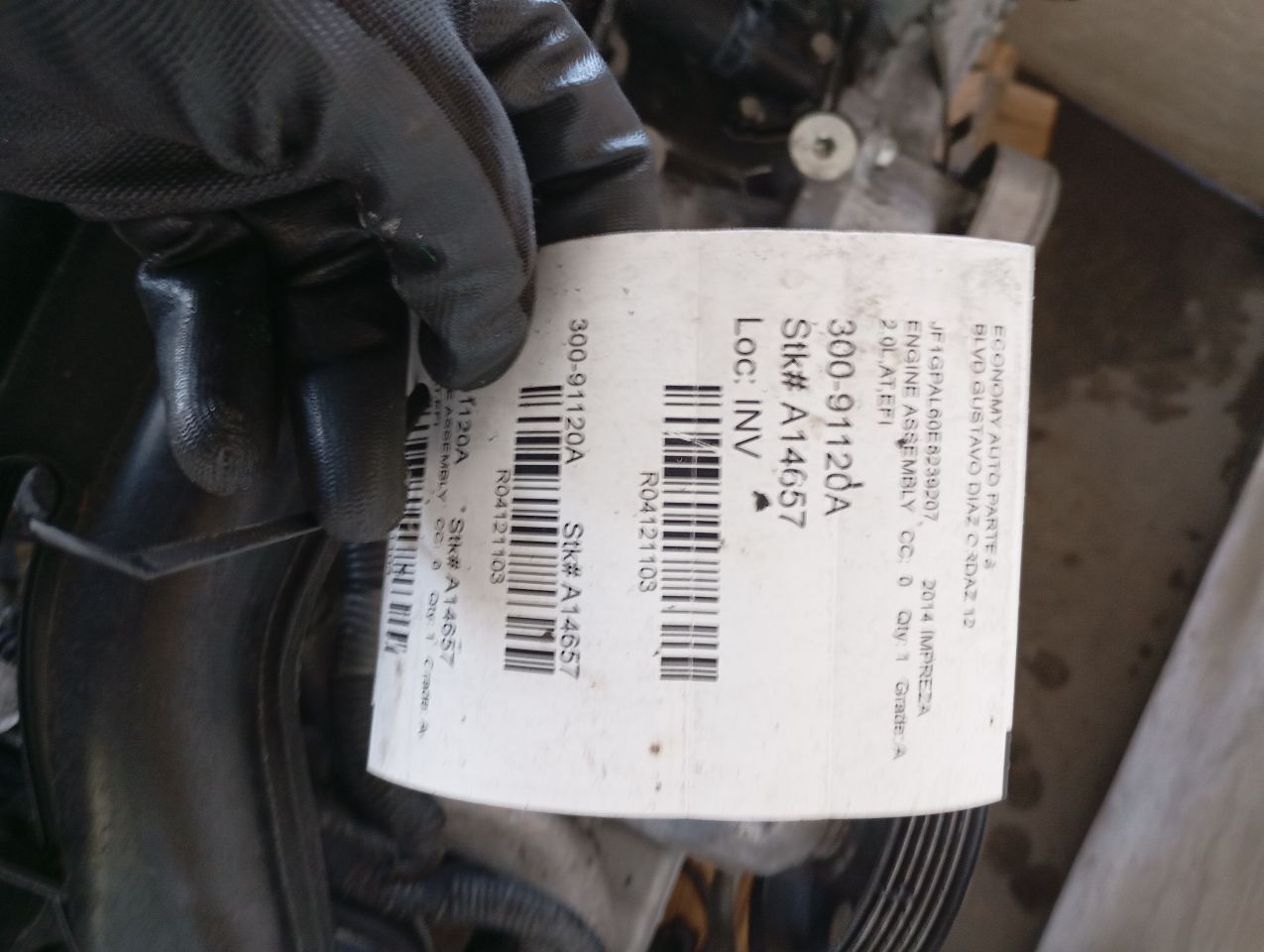 2014 Subaru IMPREZA Engine Assembly