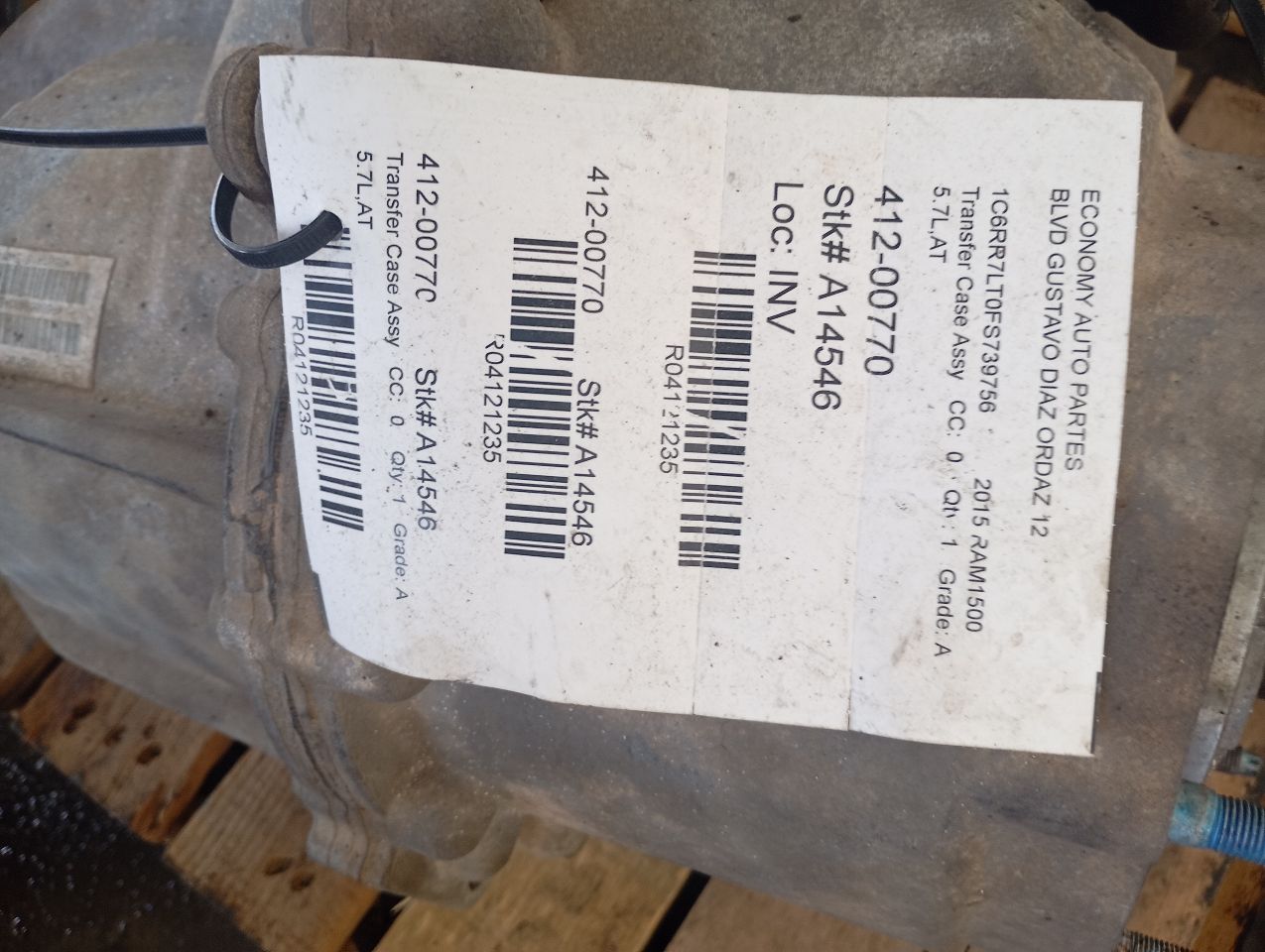 2015 Chrysler DODGE 1500 PICKUP Transfer Case Assy