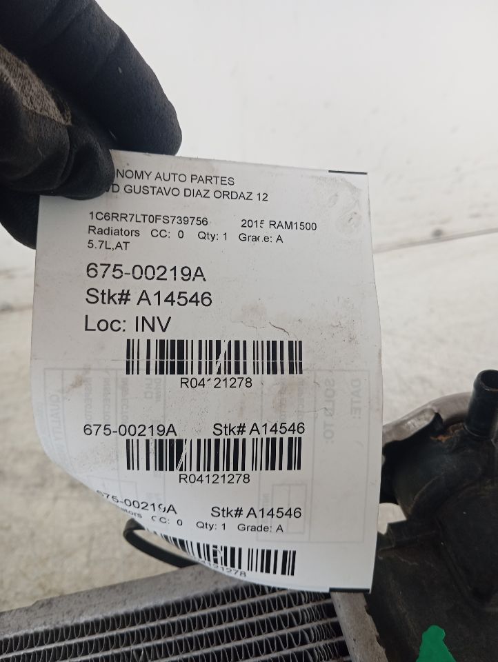 2015 DODGE 1500 PICKUP Chrysler Radiators