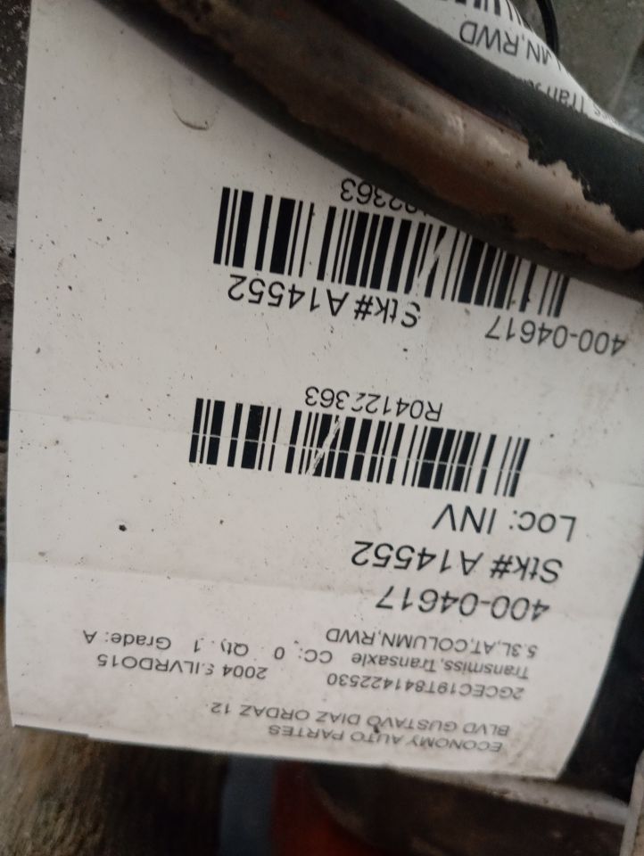 2004 General Motors SILVERADO 1500 PICKUP Transmiss,Transaxle