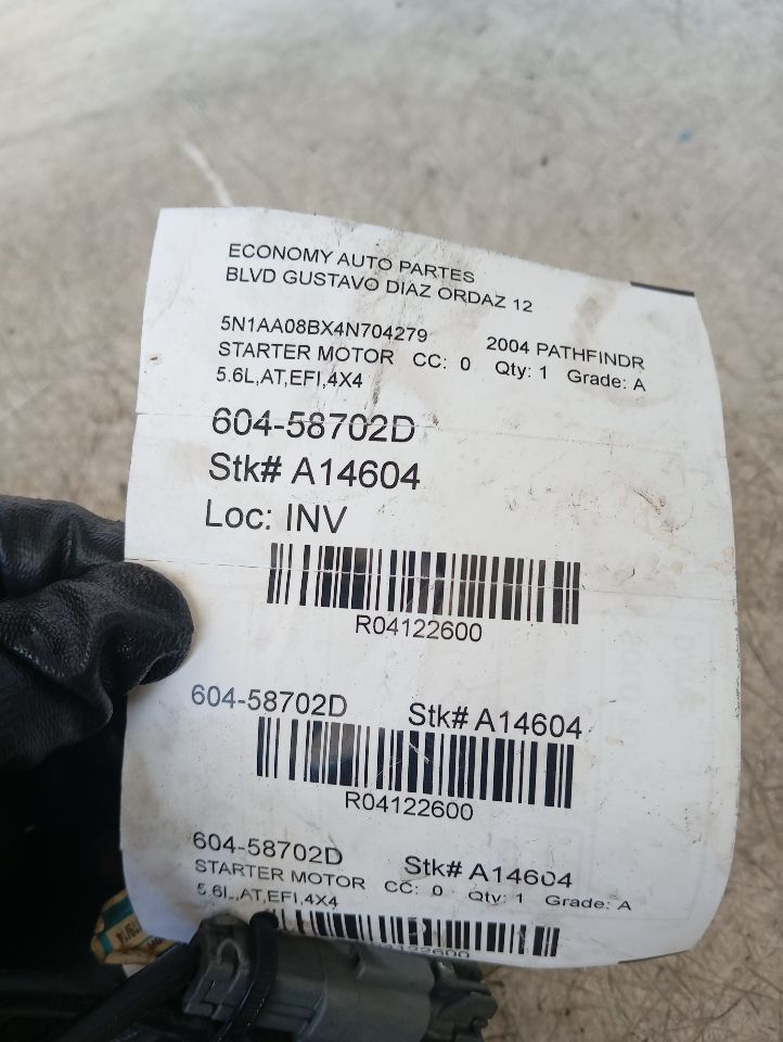 2004 Nissan PATHFINDER Starter Motor