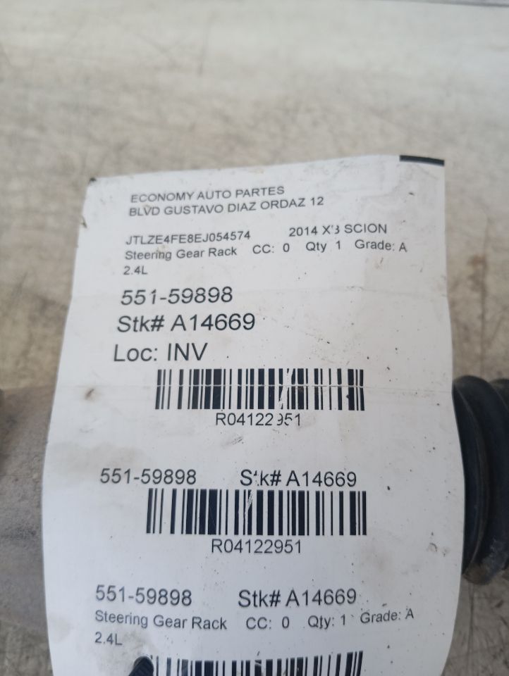 2014 Scion SCION XB Steering Gear Rack