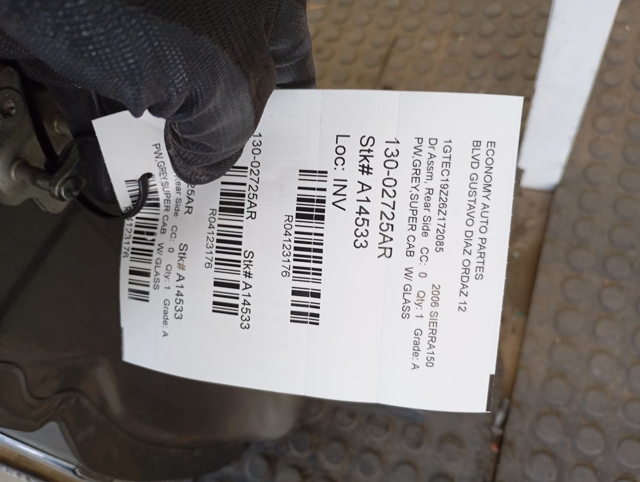 2006 General Motors SIERRA 1500 PICKUP Dr Assm, Rear Side
