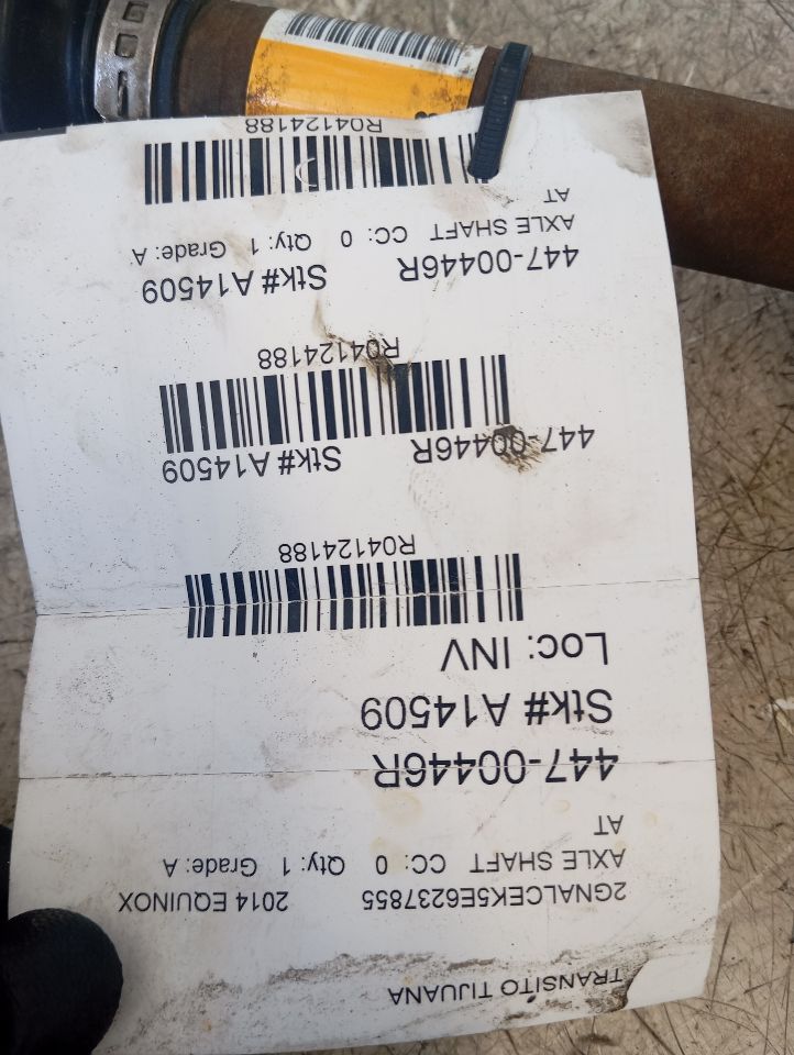 2014 General Motors EQUINOX Axle Shaft