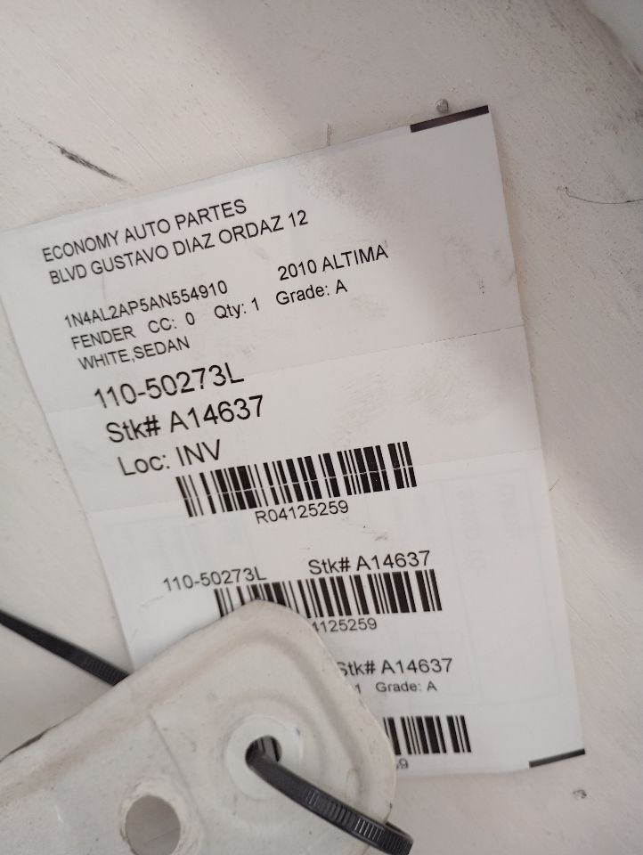 2010 ALTIMA Nissan Fender