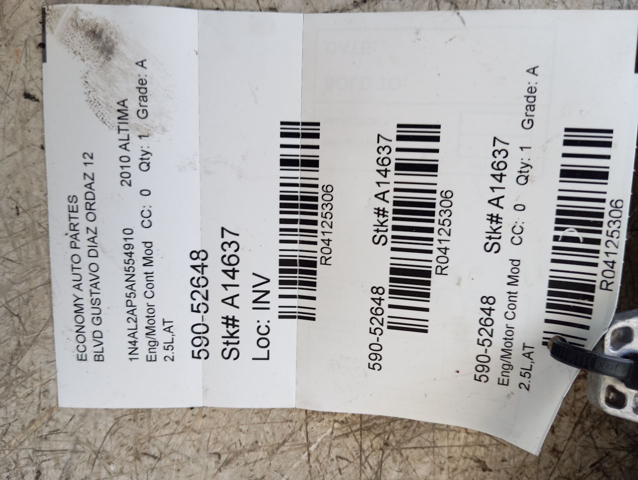 2010 Nissan ALTIMA Eng/Motor Cont Mod