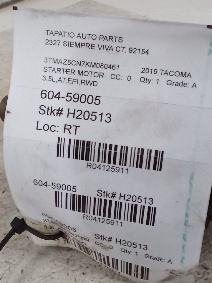 2019 TACOMA Toyota Starter Motor
