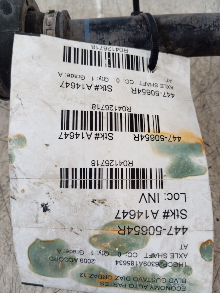 2009 Honda ACCORD Axle Shaft