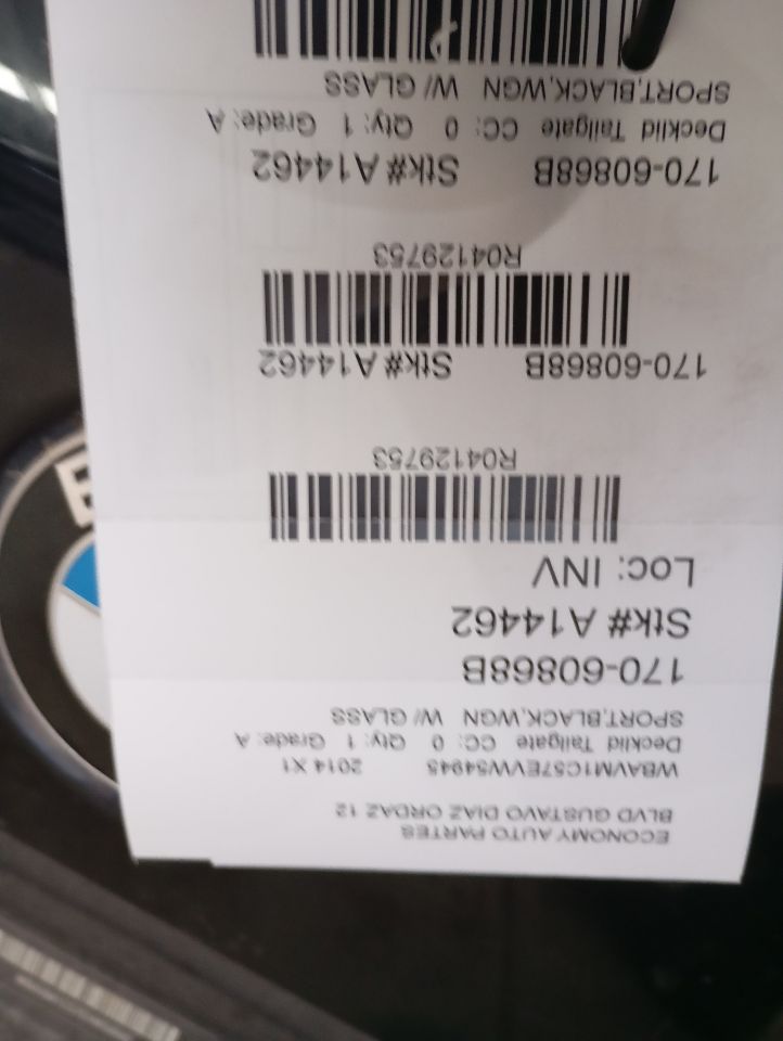 2014 BMW BMW X1 Decklid  Tailgate