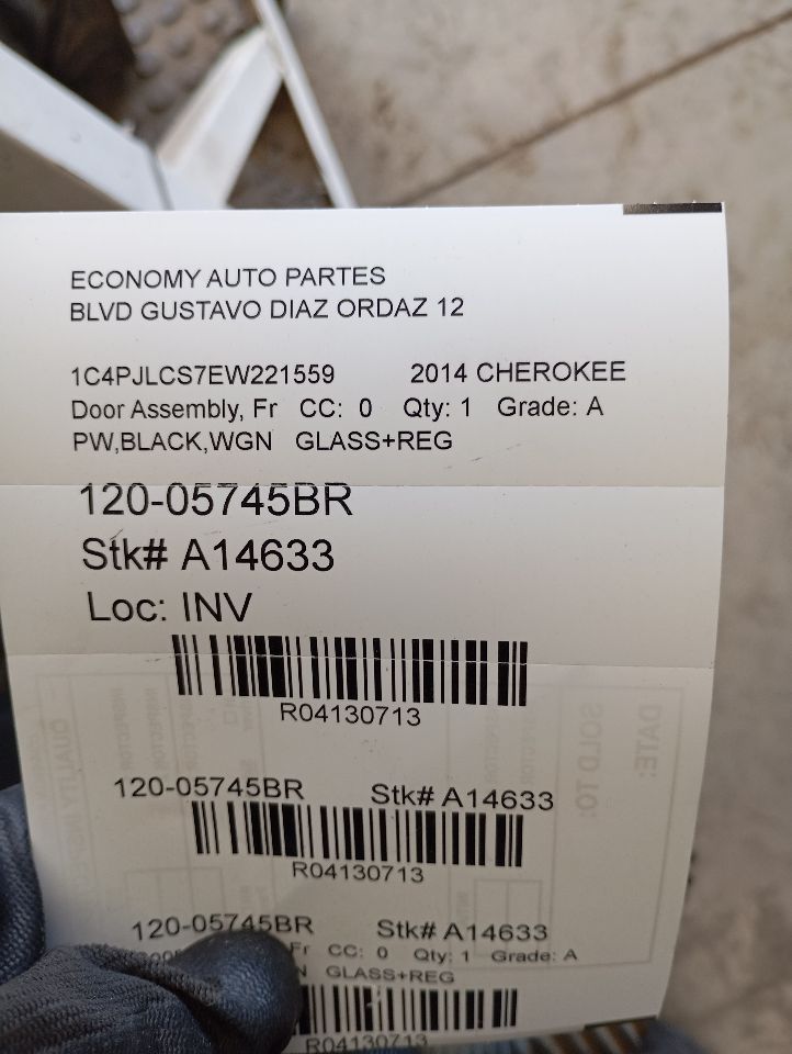 2014 Jeep CHEROKEE Door Assembly, Fr