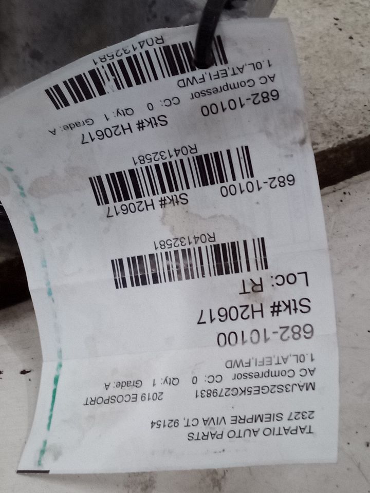 2019 ECOSPORT Ford AC Compressor