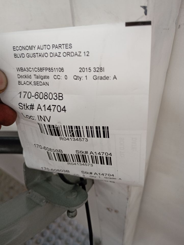 2015 BMW 328i BMW Decklid  Tailgate