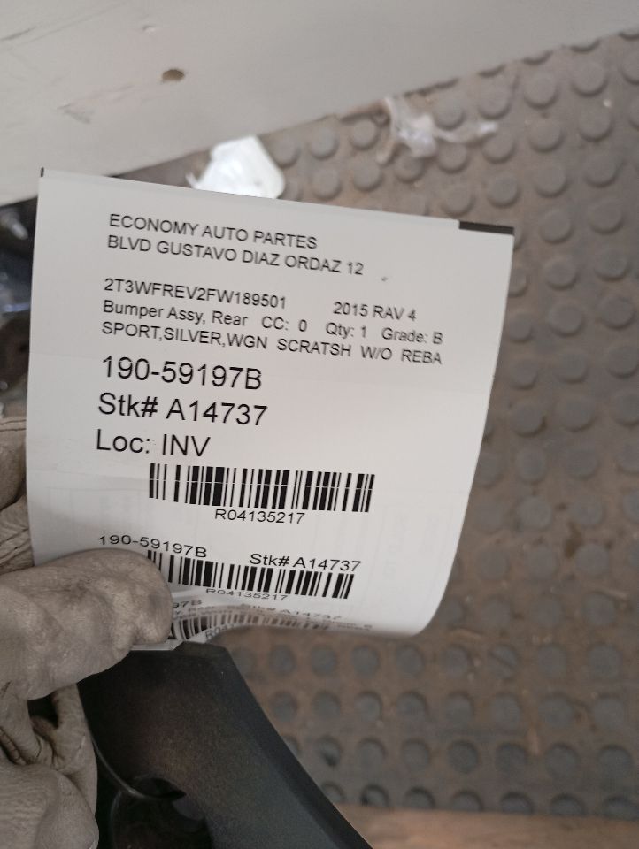 2015 Toyota RAV4 Bumper Assy, Rear