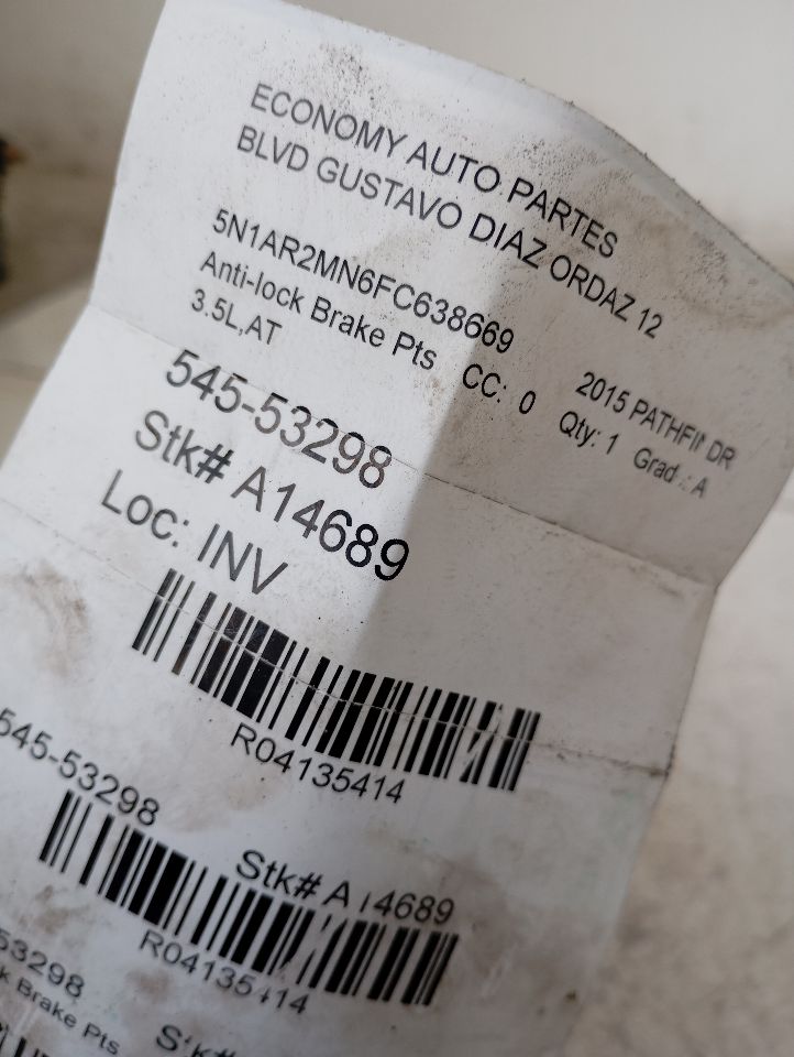 Used 2015 Nissan PATHFINDER Anti-lock Brake Pts - Stock #A14689