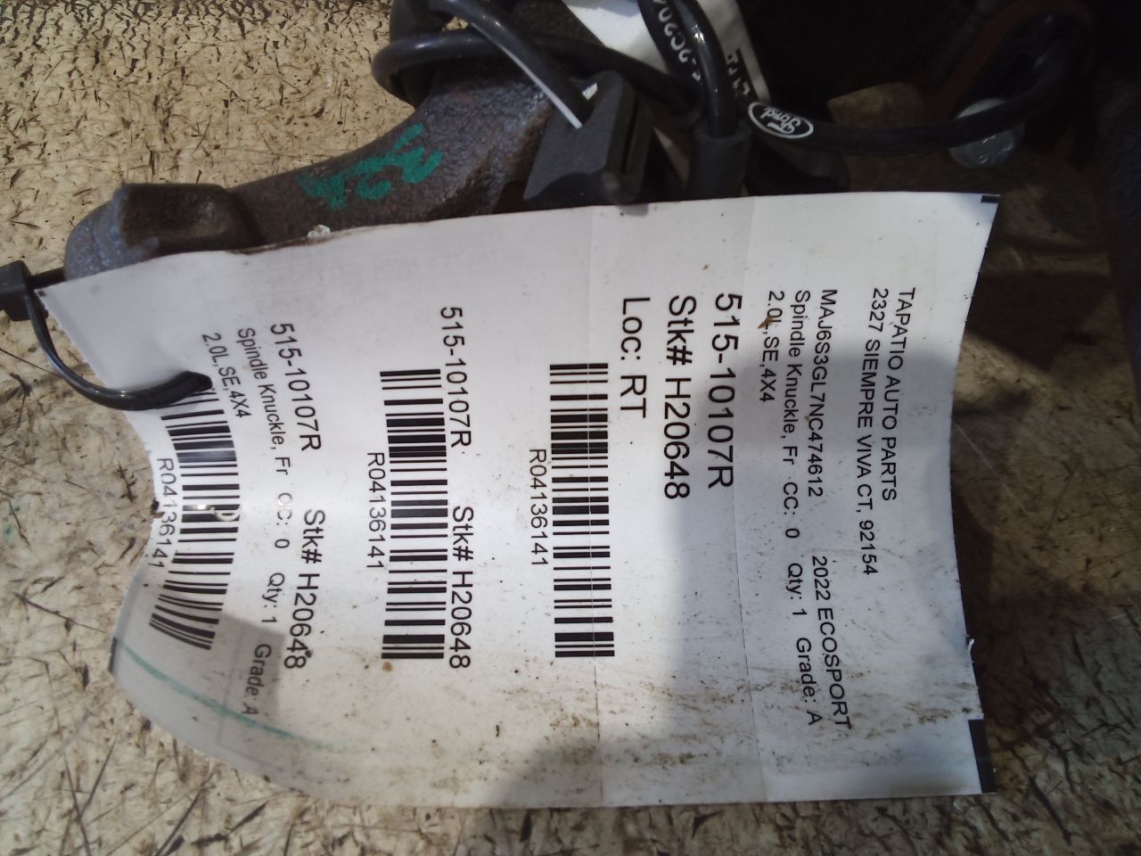 2022 Ford ECOSPORT Spindle Knuckle, Fr