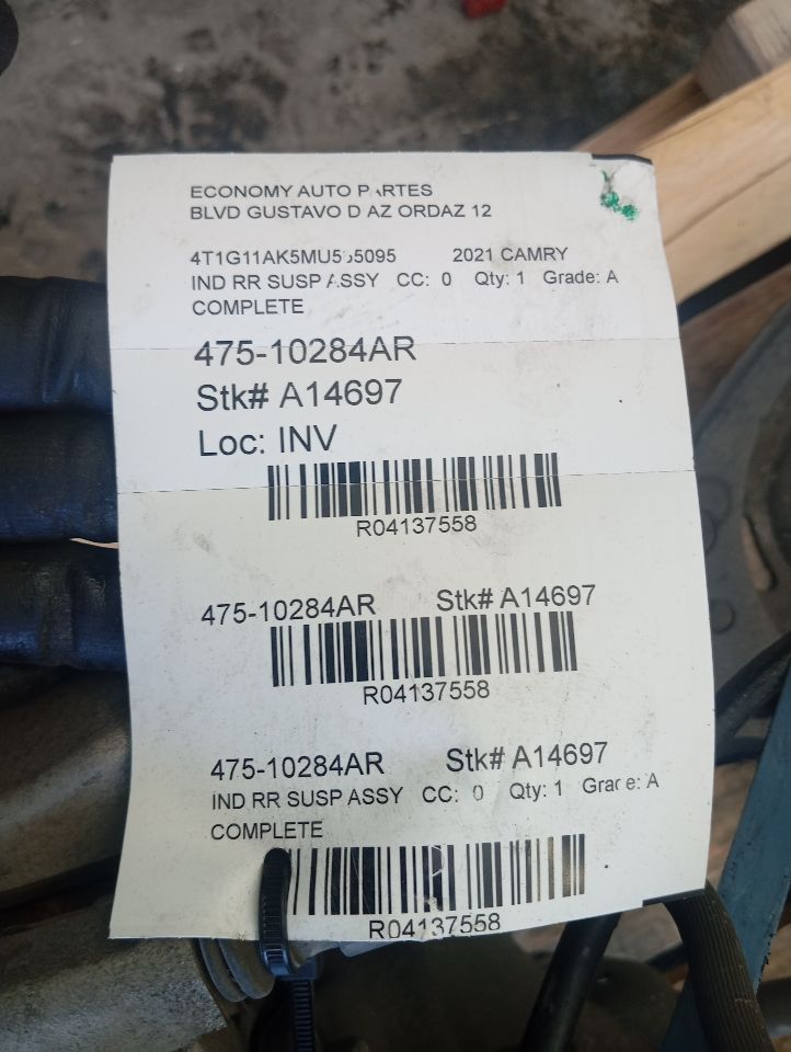 2021 Toyota CAMRY Ind Rr Susp Assy