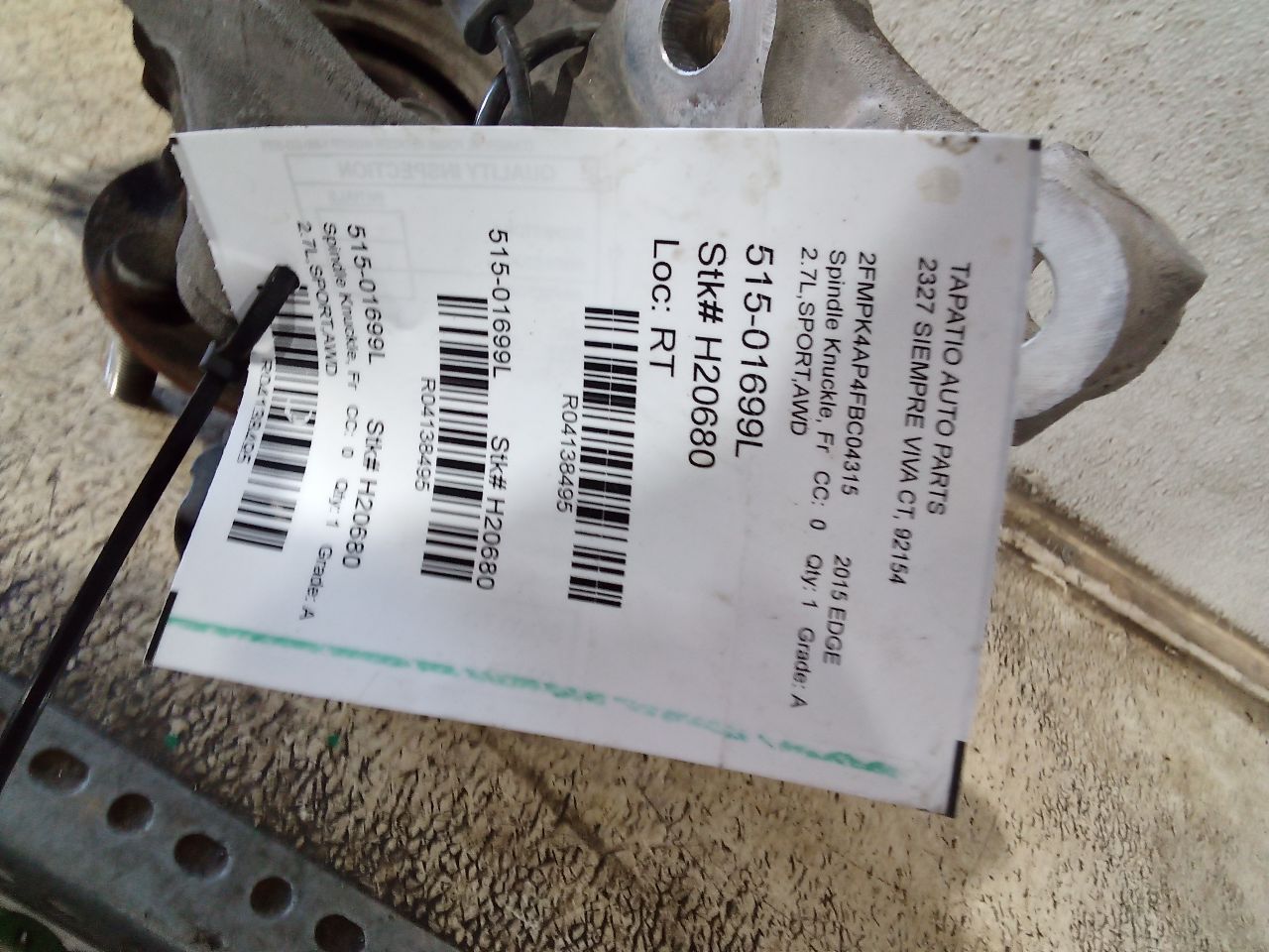 2015 Ford EDGE Spindle Knuckle, Fr
