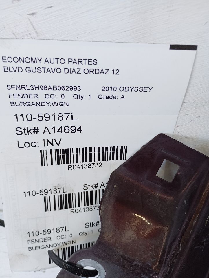 2010 ODYSSEY Honda Fender