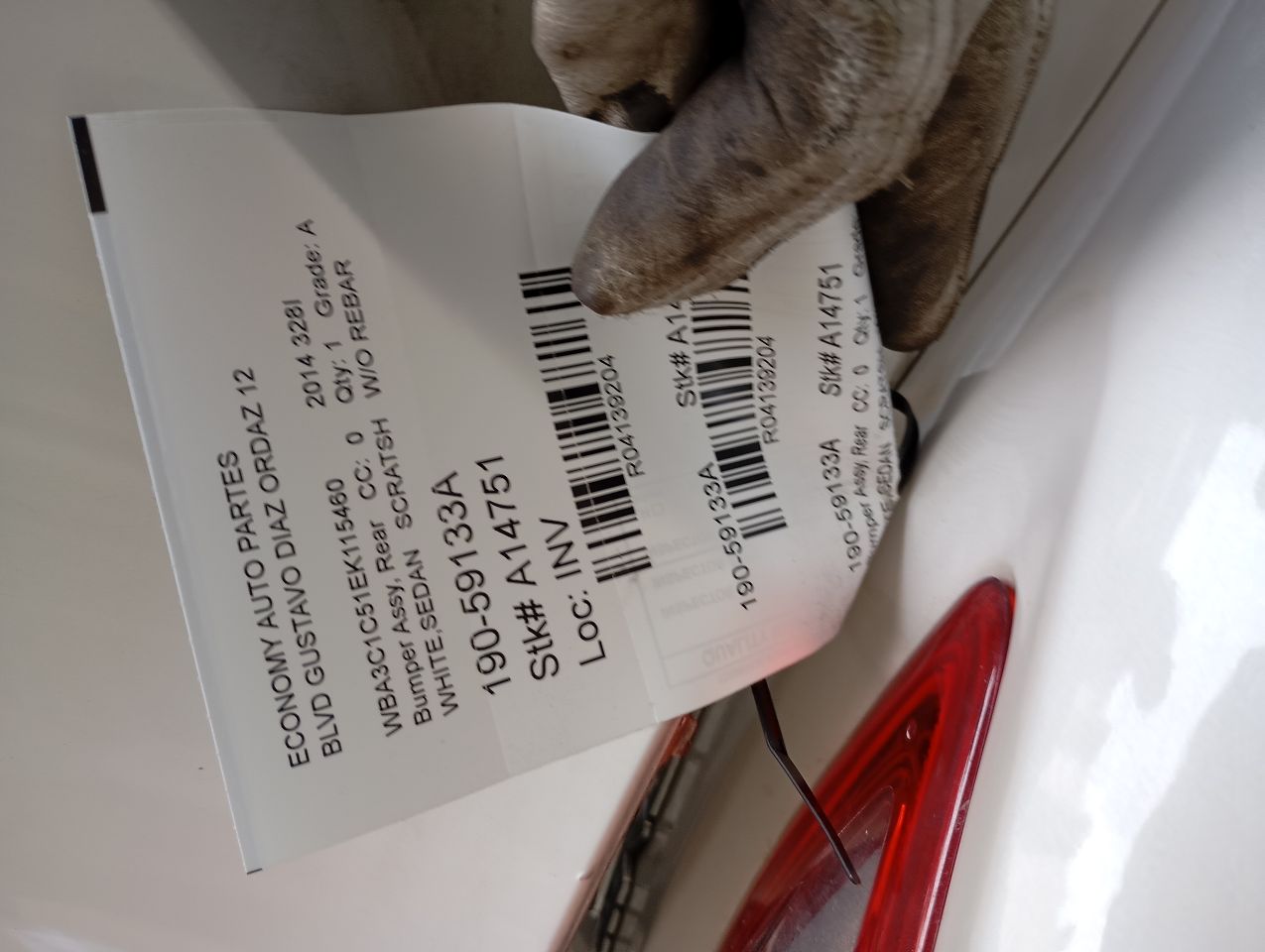 2014 BMW BMW 328i Bumper Assy, Rear