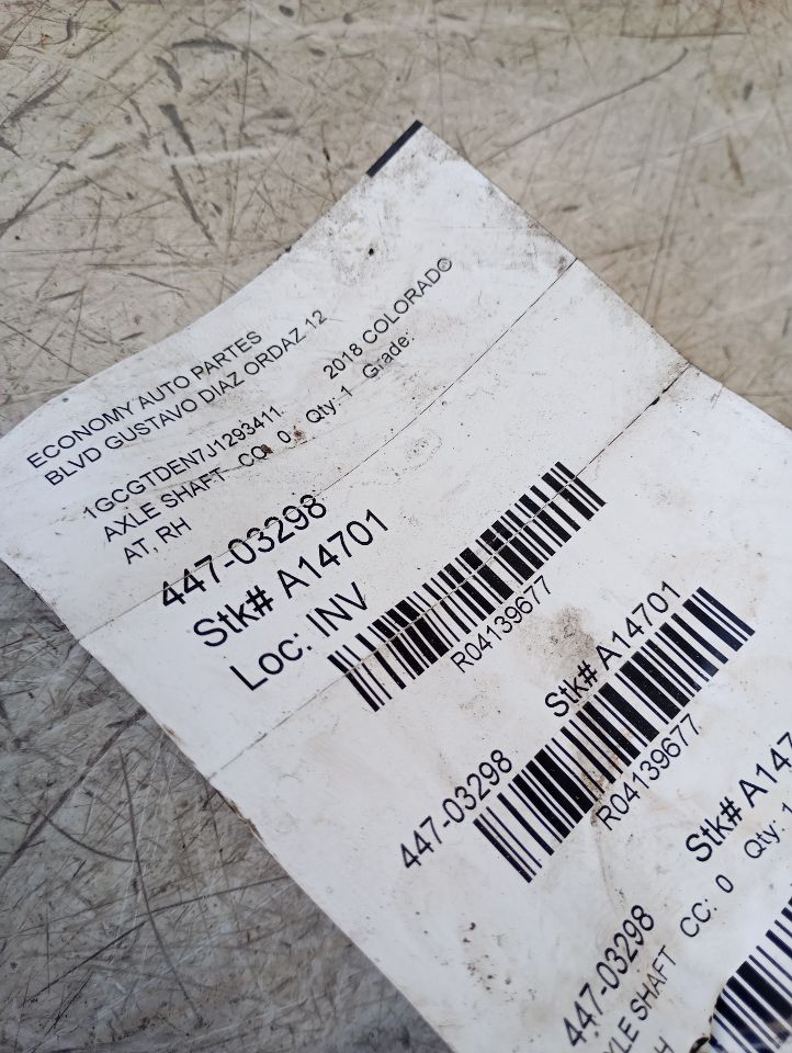 2018 General Motors COLORADO Axle Shaft