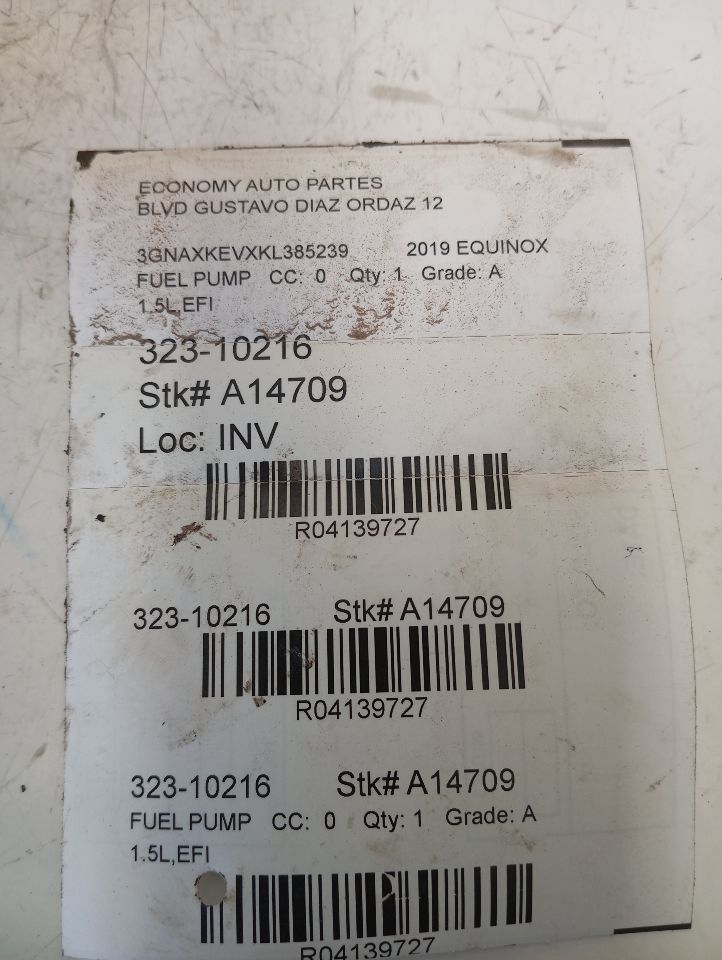 2019 General Motors EQUINOX Fuel Pump
