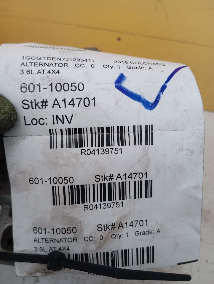 2018 General Motors COLORADO Alternator