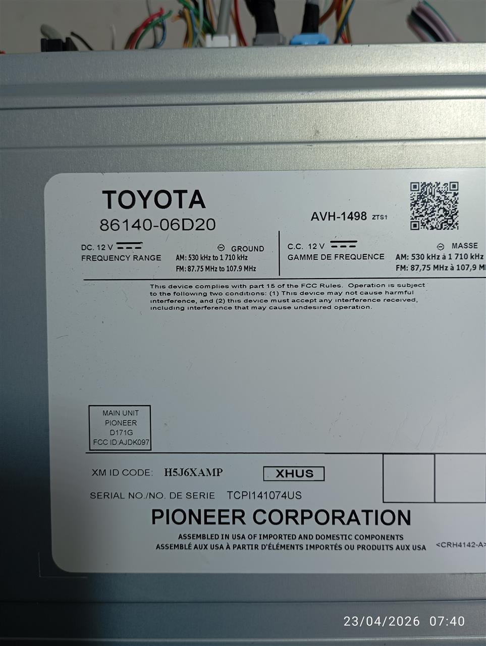 Used 2020 Toyota CAMRY Radio Audio - Stock #A14761