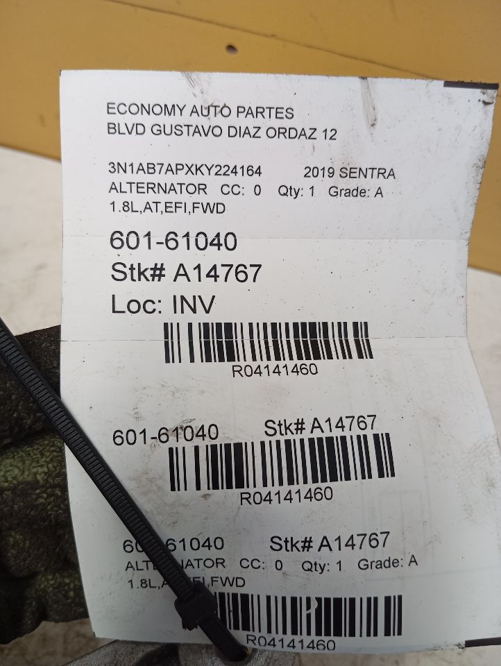2019 SENTRA Nissan Alternator