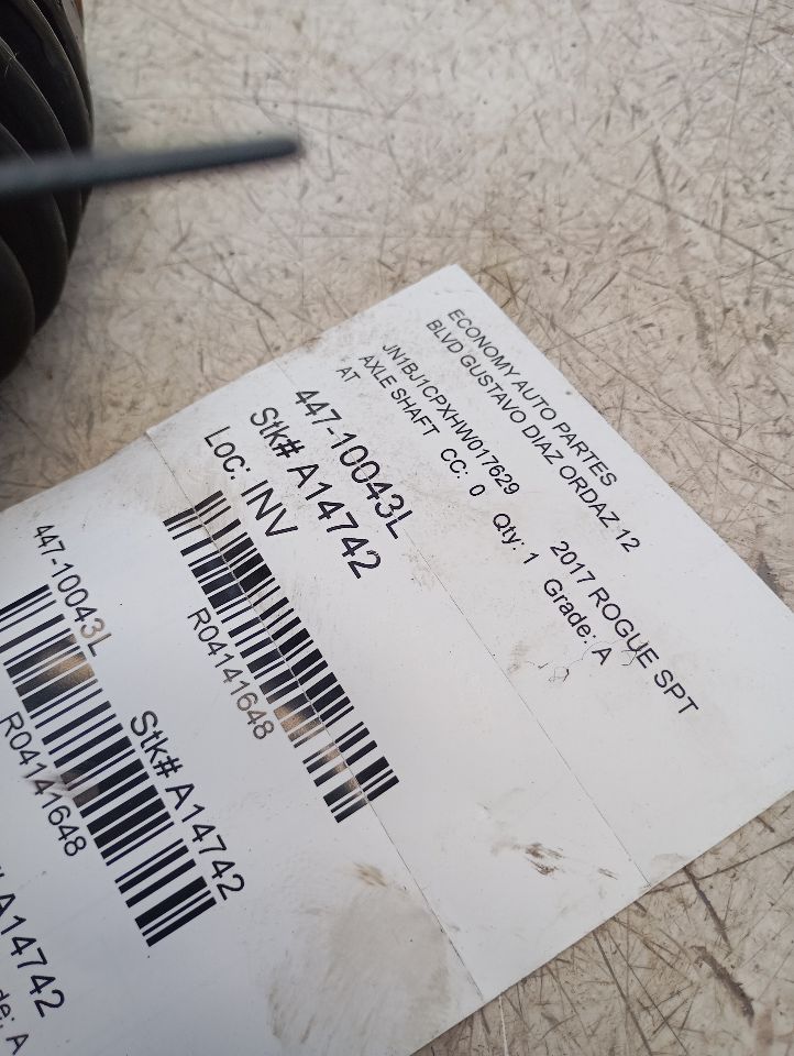 2017 Nissan ROGUE SPORT Axle Shaft