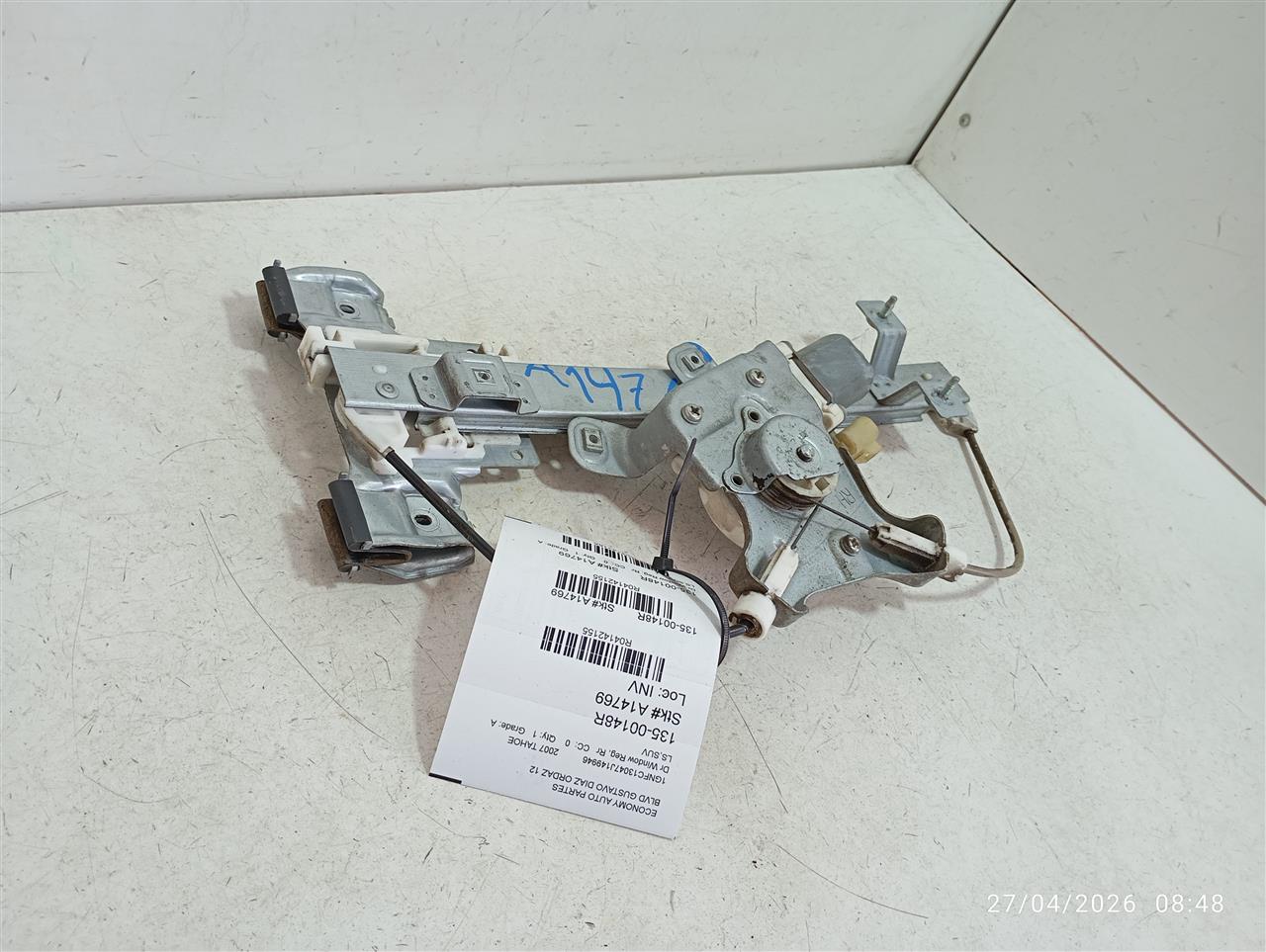 2007 General Motors TAHOE Dr Window Reg, Rr