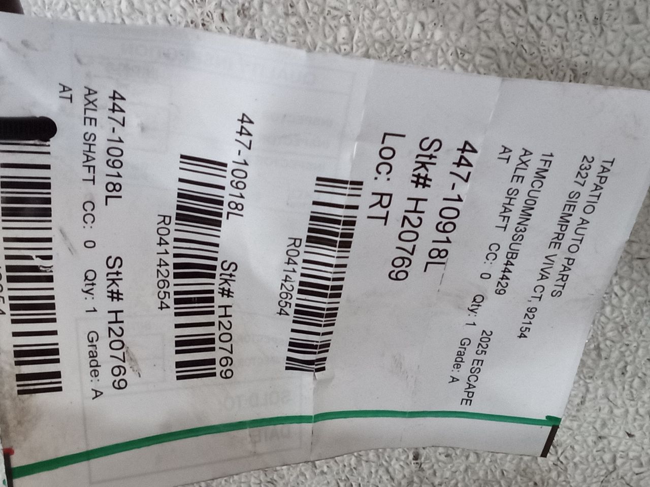 2025 Ford ESCAPE Axle Shaft