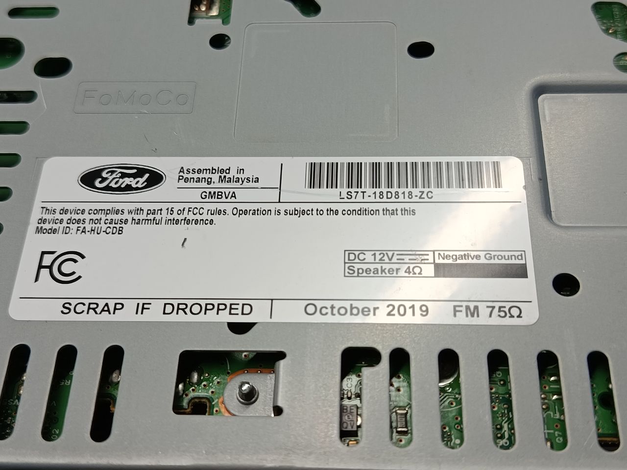 Used 2020 Ford FUSION ID LS7T-18D818-ZC - Stock #H20410
